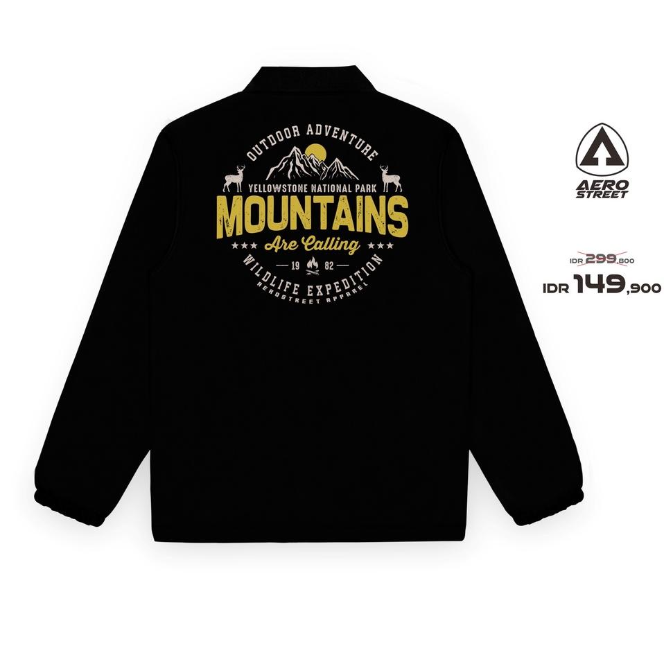 ❤[PROMO MURAH!!!]❤ Aerostreet Coach Jacket Outdoor Adventure Hitam Jaket DADAA