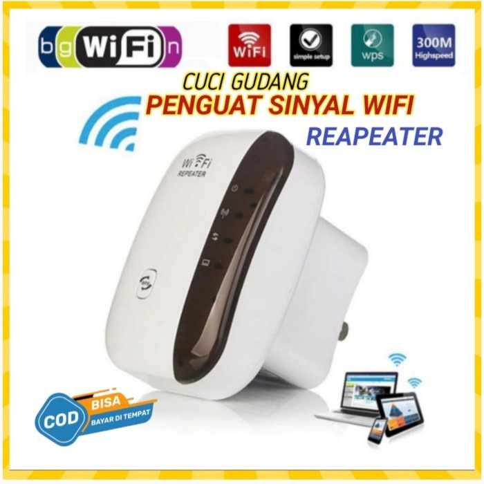 Produk Terbaru Booster Penguat Sinyal Wifi Hp Laptop Komputer Wifi Repeater 300Mbps