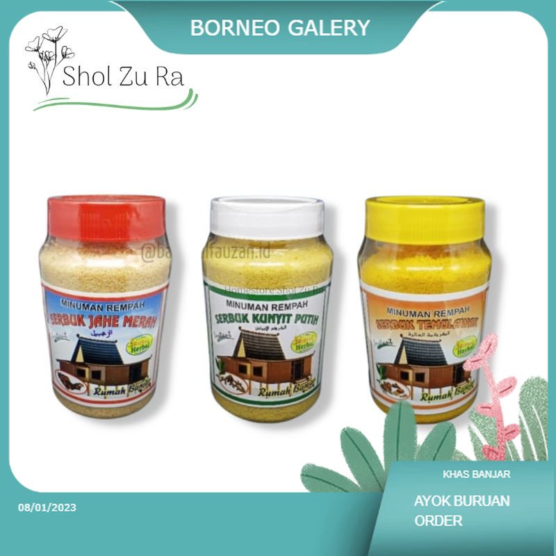 

Minuman Jamu Rempah Plus Gula Kemasan Toples Kalimatantan 200 Grm