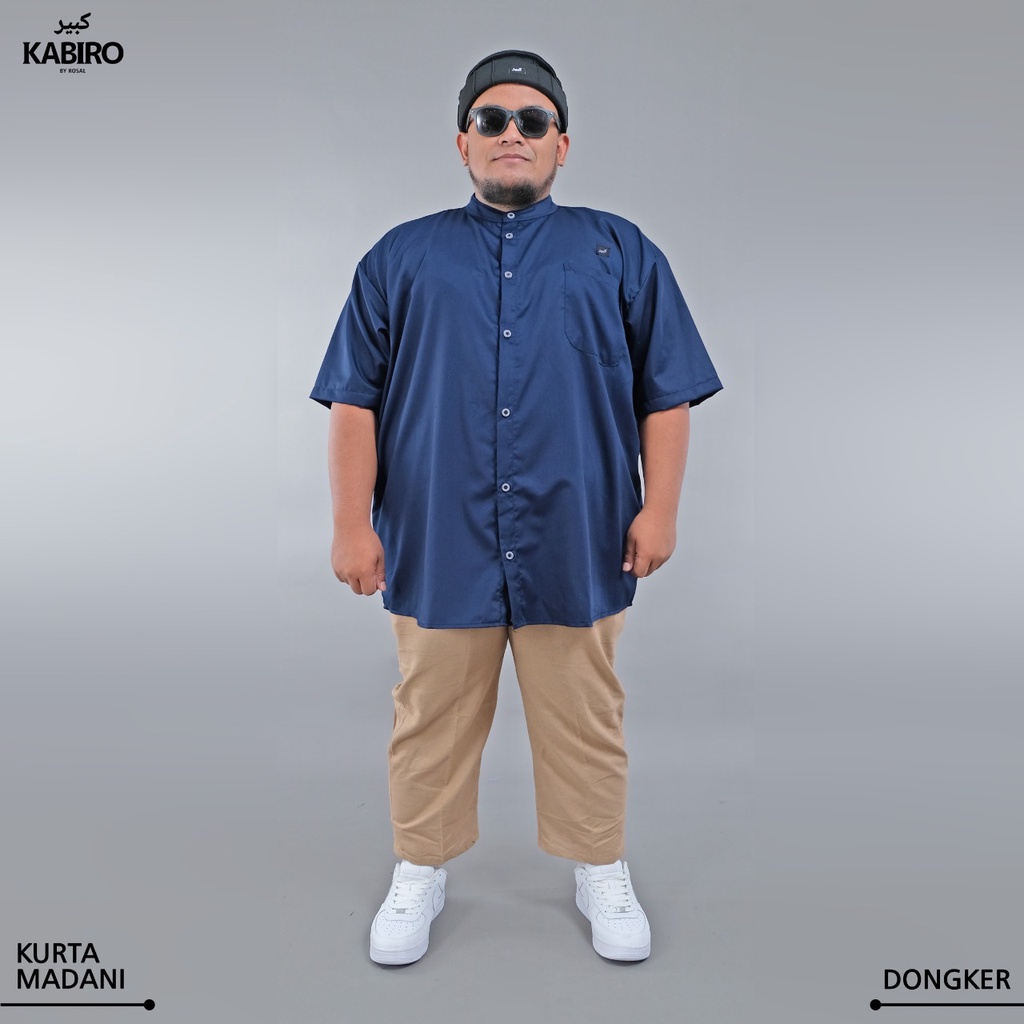 Kemko KABIRO Kemeja Koko Pria Lengan Pendek Jumbo Big Size