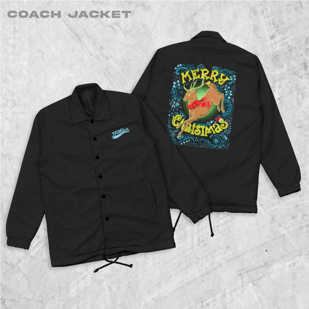 HIPNOP Christmas Deer Jaket Coach Jaket Pria Jaket Parasut Unisex