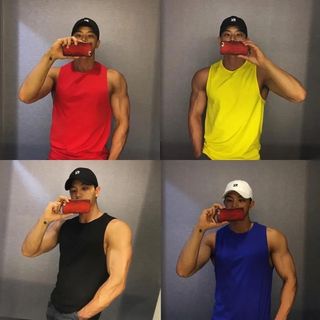 GO!! SP1005 SINGLET PRIA OLAHRAGA GYM FITNESS RUNNING SQUAD LEKBONG LENGAN BUNTUNG COWOK