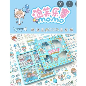 

[GK] ORIGINAL Stiker Momo 100 lembar pcs box 100pcs 2d lembar Botol Minum Viral Korea Anak Lucu Sticker Kartun Motif Anti Air Dekorasi Handbook Scrapbook DIY Waterproof Dapet Box