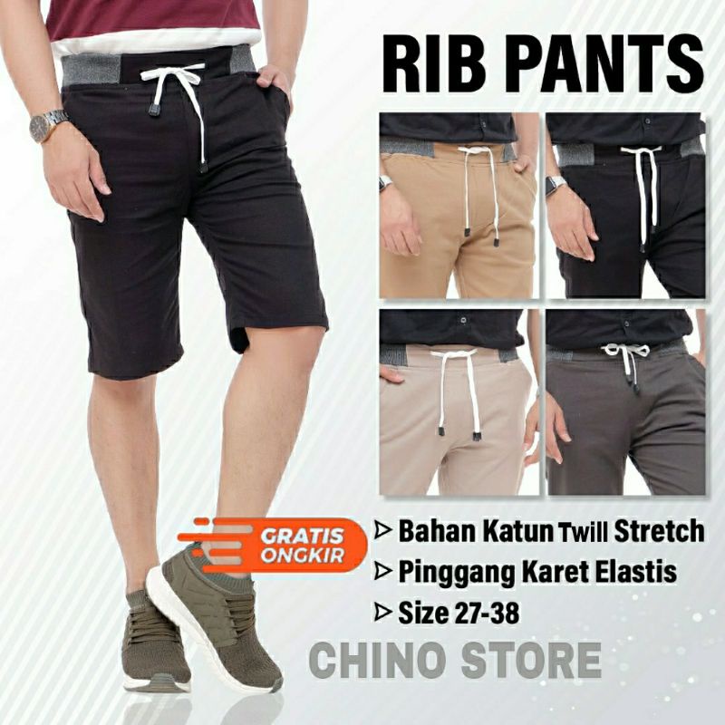 Celana Pendek Chino Rip Pingging Kolor Pria Cowok Dewasa Bahan Katun twill combat Stretch Melar Elastis