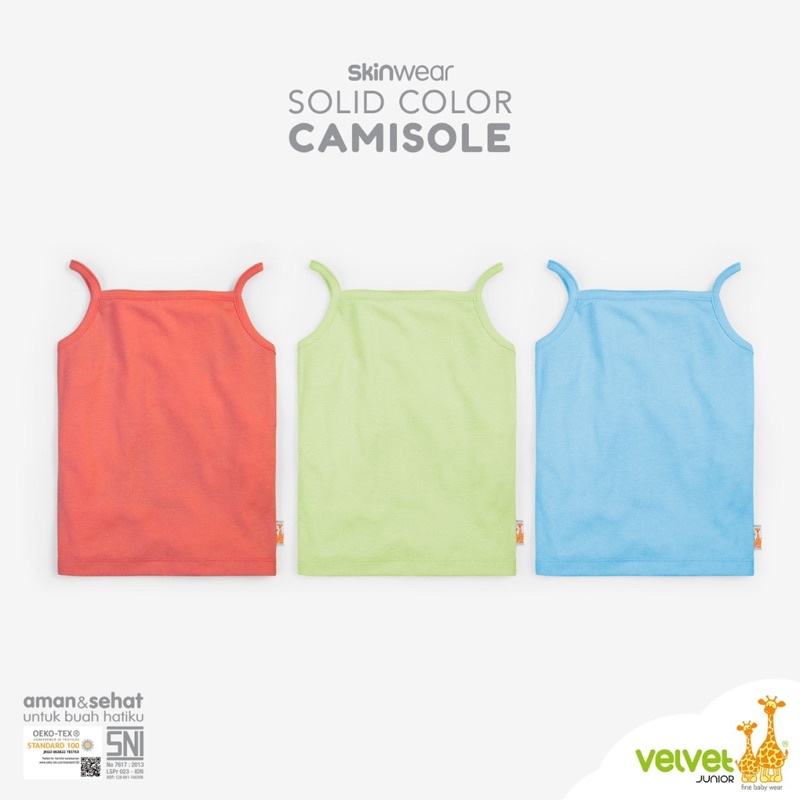 VELVET JUNIOR SOLID COLOR CAMISOLE - SINGLET TANKTOP ANAK PEREMPUAN