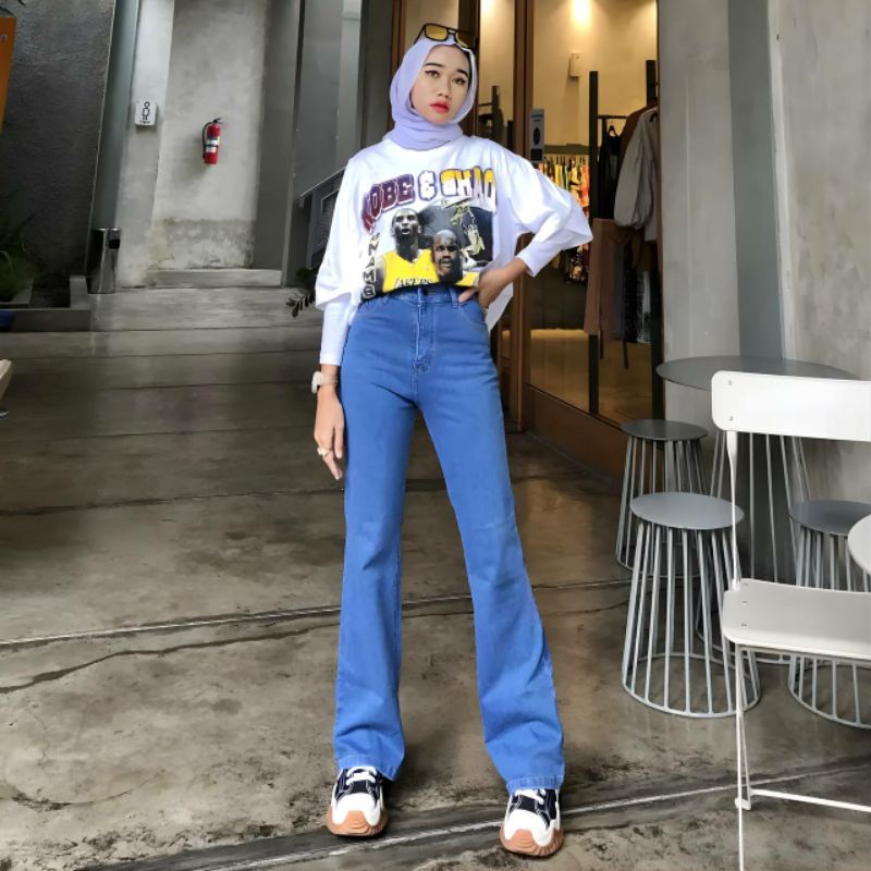 HIGHWAIST CUTBRAY JEANS WANITA LOOSE | CELANA JEANS CUTBRAY WANITA