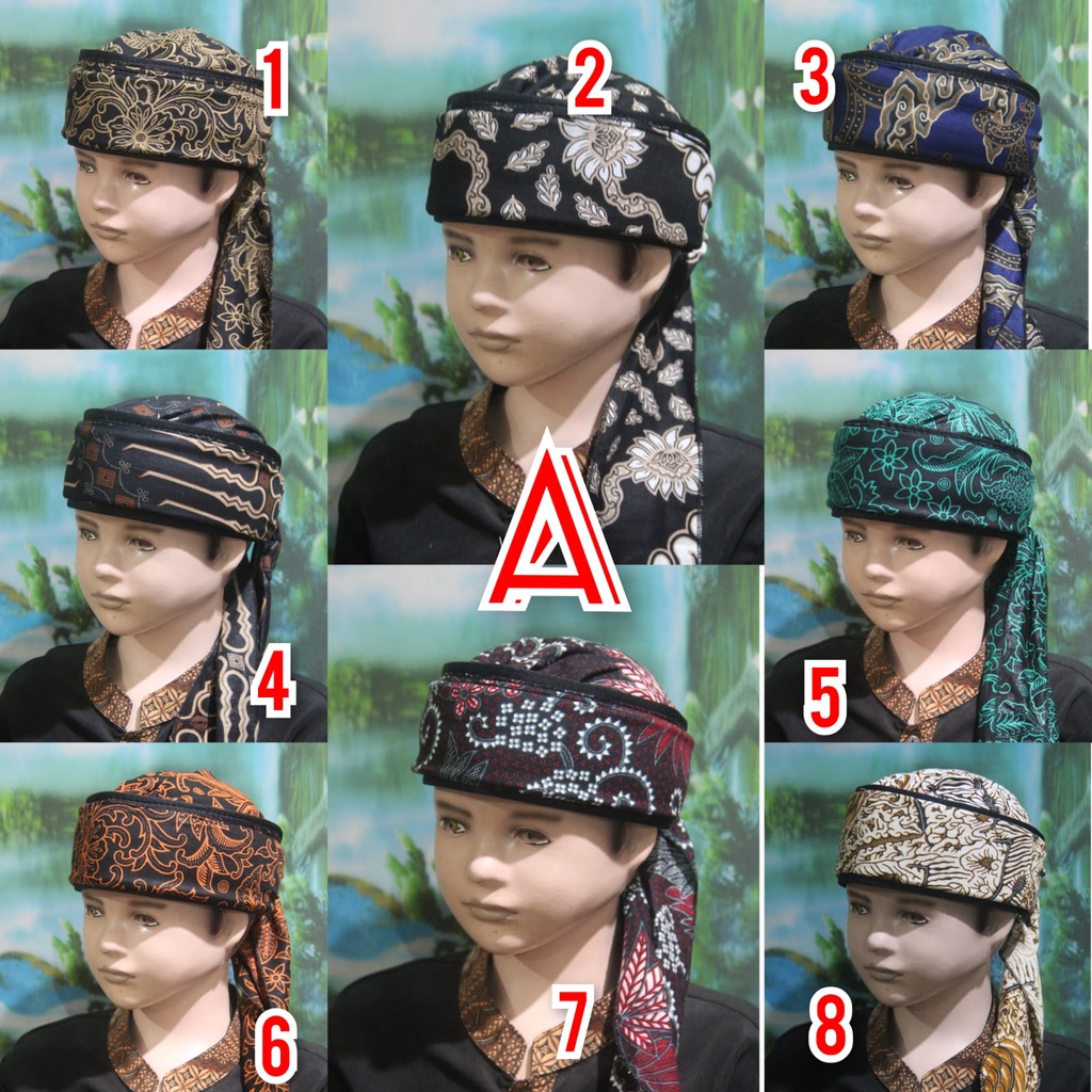 PECI KOPIAH BLANGKON IMAMAH BATIK KATUN ANAK MIN 5 PCS (IMMH 013)