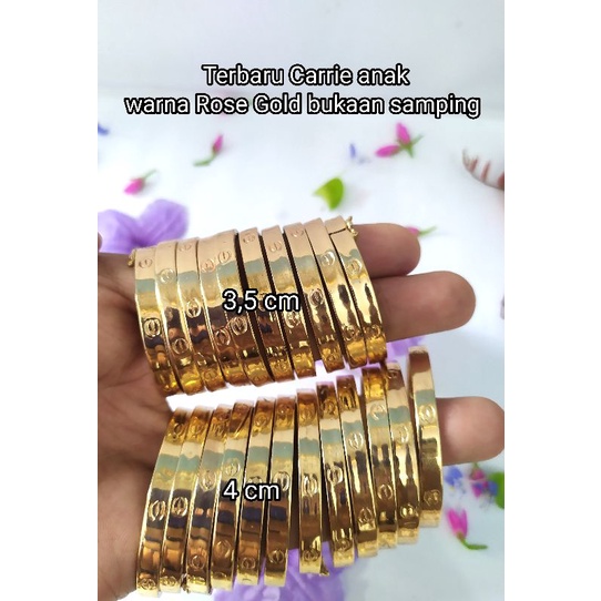 TERLARIS!!!Gelang Emas Swasa Anak Awet Kuning selamanya. Warna Rose gold Dan bukaan samping