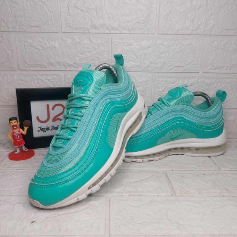 Sepatu Nike Air Max 97 Hyper Jade Size 40 In Sole 25cm Made in Vietnam Warna Tosca Putih