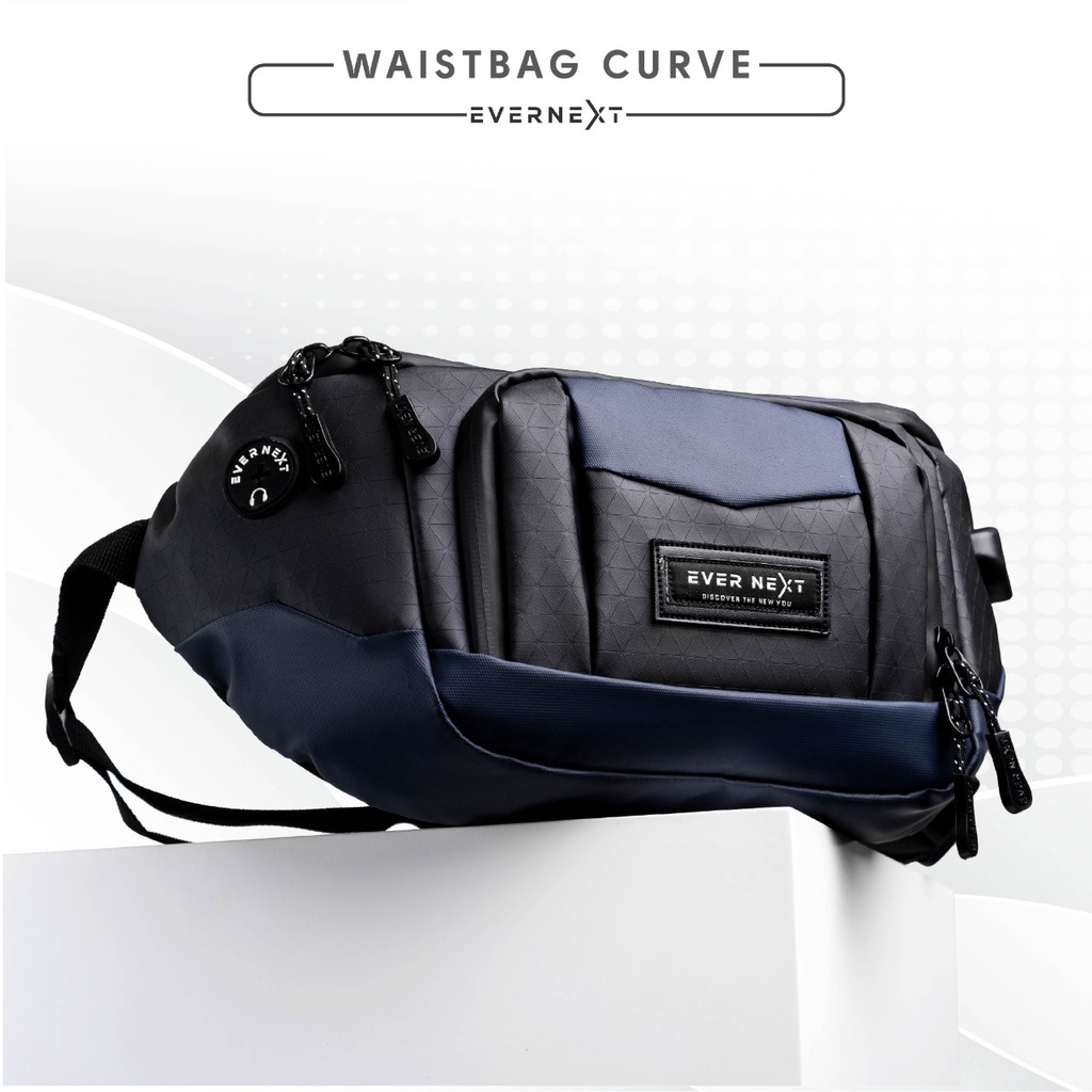 Tas Pinggang Selempang Pria Waist Bag Crossbody Bags Outdoor CURVE WATERPROOF Anti Air Army Bodypack Branded Cowok Cowo Distro Depan Dompet Fashion Outdoor Hp Jogging Joging Jualan Laki Laki2 Mini Motor Mancing Original Ori 100% EVERNEXT EVES01