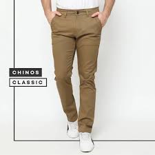 Celana Panjang Reguler Chino/Cino/Chinos Pria/Cowok Standar - Krem(Cream)/Abu(Grey)/Hitam(Black)