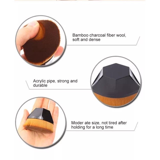 Tmall88 Brush Gagang Pendek / Brush Bedak Tabur / Kabuki Brush