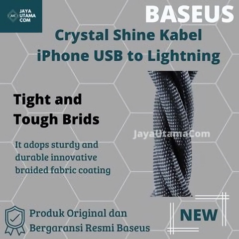 Baseus Crystal Shine Kabel iPhone USB to Lightning 2.4A Fast Charging Ori