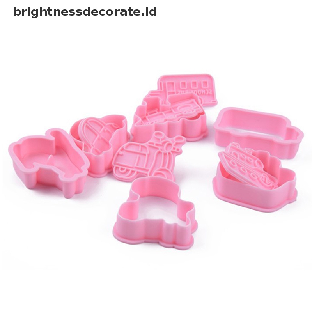 [Birth] 6pcs 3D Mobil Pesawat Cookie Cutter Biskuit Cetakan Kereta Transportasi Kendaraan Baking Stamp Press Sugarcraft Fondant Kue Pemotong [ID]