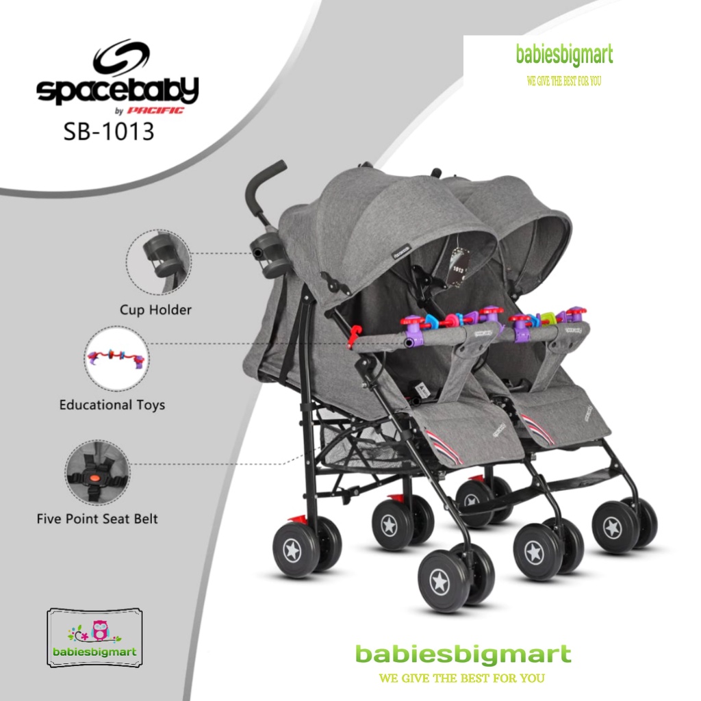 Stroller Spacebaby Twin SB 1013 Kereta Dorong Kembar Double