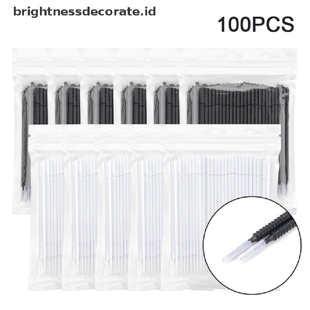 [Birth] 100pcs Disposable Eyelash Extension Micro Brush Aplikator Make Up Maskara Swab [ID]