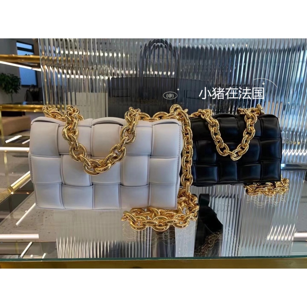 Bottega Veneta cassette Pillow Bag BV Woven Coarse Chain Stereoscopic One Shoulder Postman Bag