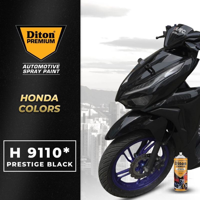 Pilok Cat Diton Premium Black Pristige  H9110 9110 Hitam Pristige 400cc Pilox Cat Semprot Special Spray Paint