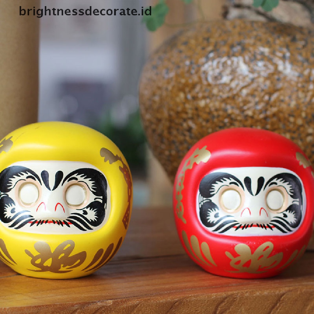 [Keladilan] Boneka Daruma Keramik Jepang 4inch Lucky Cat Fortune Hiasan Uang Kotak Kantor [ID]