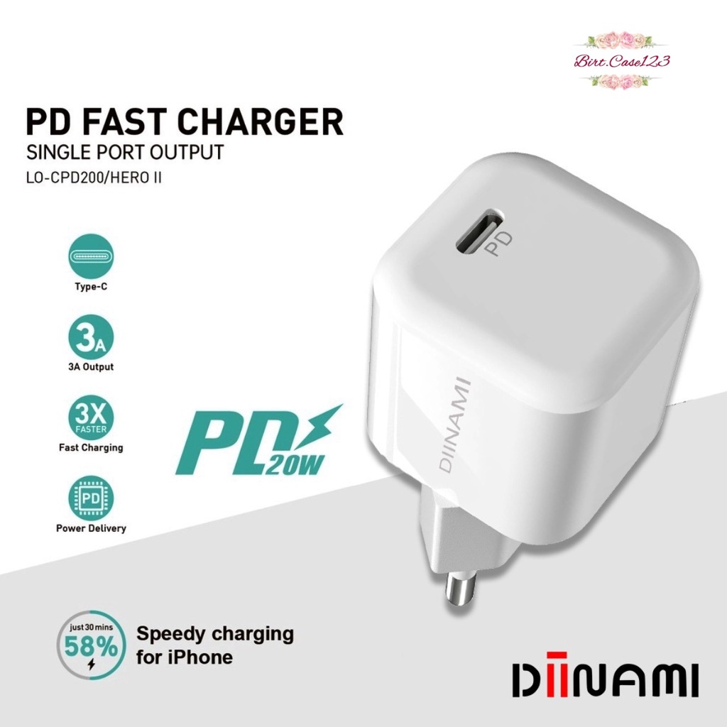 DIINAMI P8 Adaptor BATOK Charger CASHAN Power Nano 20 Batok Fast Charging 20W 3A Type-C (PD) Multi Protection BC6970