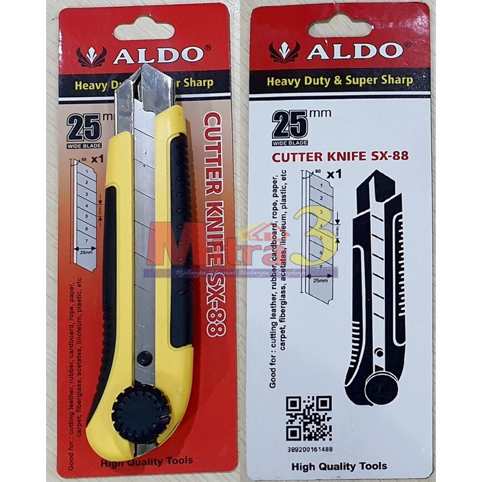 

(:(:(:(] Pisau Cutter Besar ALDO Heavy Duty Super Sharp 25mm JUMBO Sangat Tajam