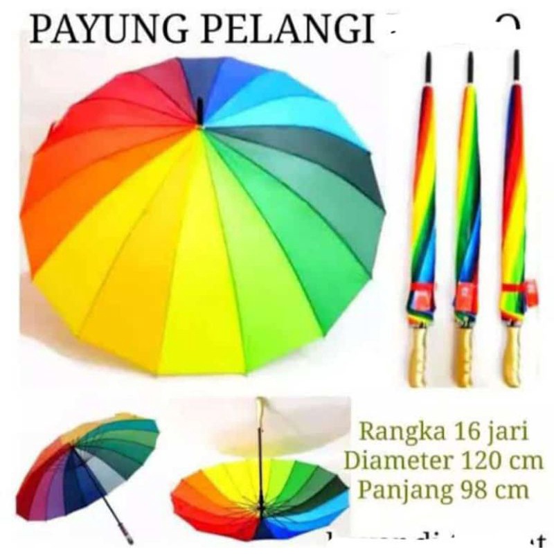 payung pelangi 16 jari
