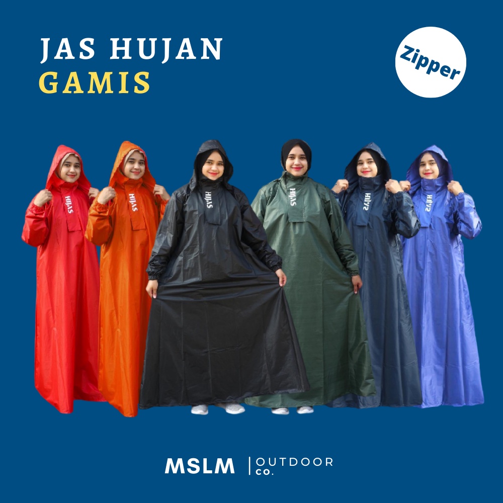 MSLM Store Jas Hujan Gamis Wanita Muslimah Hijab / Jas Hujan Rok / Jas Hujan Hijab / Jas Hujan Hijas