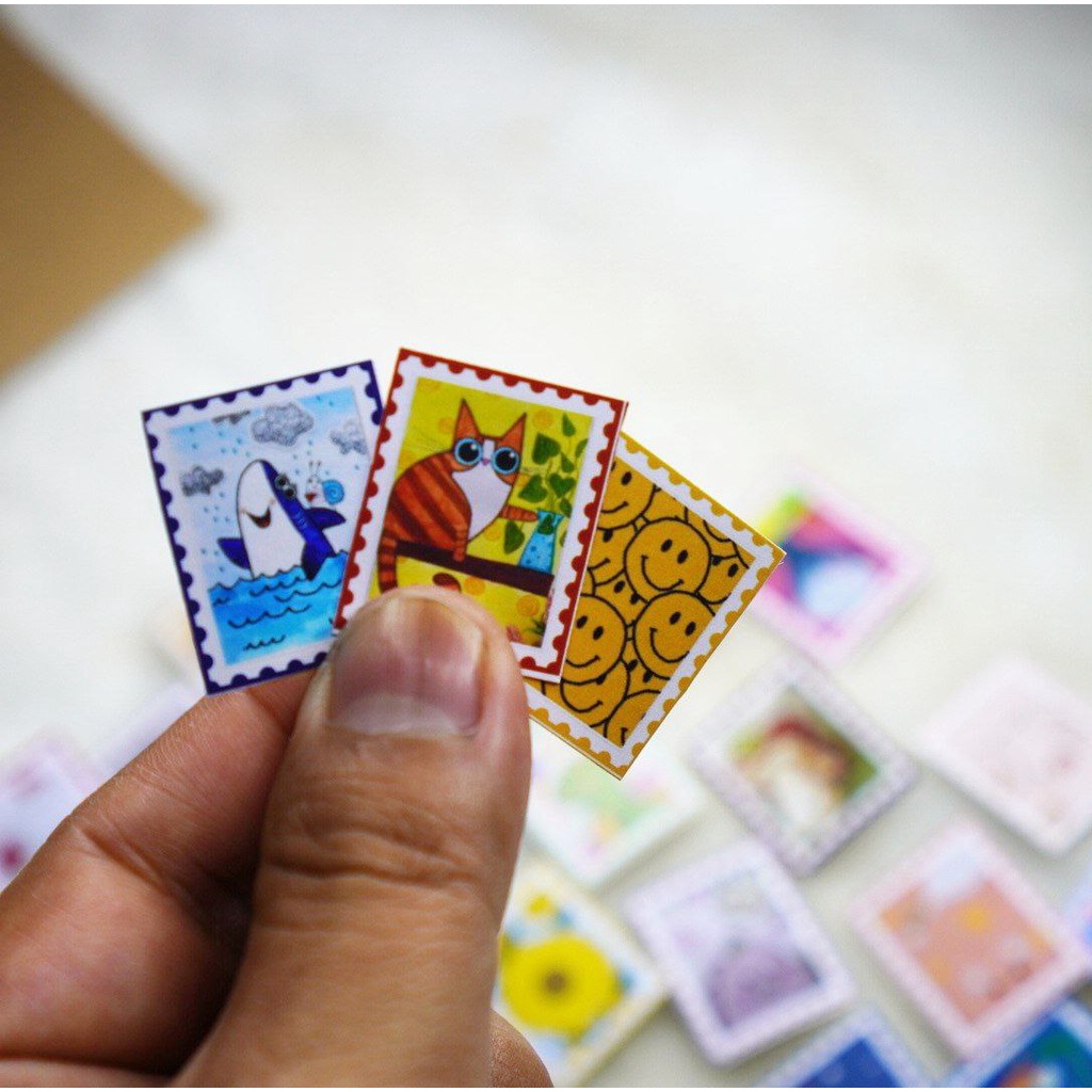 

001 perangko stiker model perangko aesthetic cute / bisa untuk Jurnaling scrapboob freebies segel kado ulang tahun