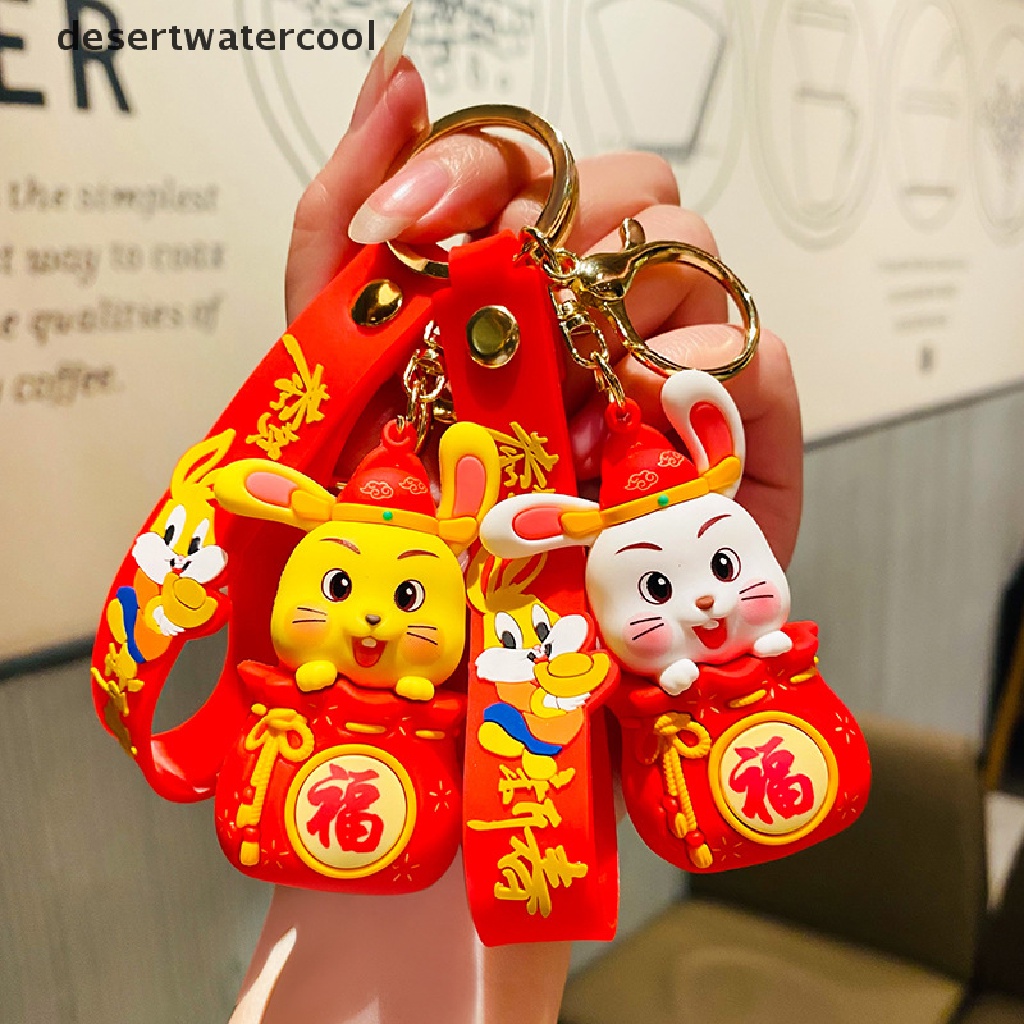 Deid Gantungan Kunci Tahun Baru2023Kunci Kelinci Lucu Bunny Hanging Aksesoris Dekorasi Zodiak Cina Hewan Key Chain Martijn