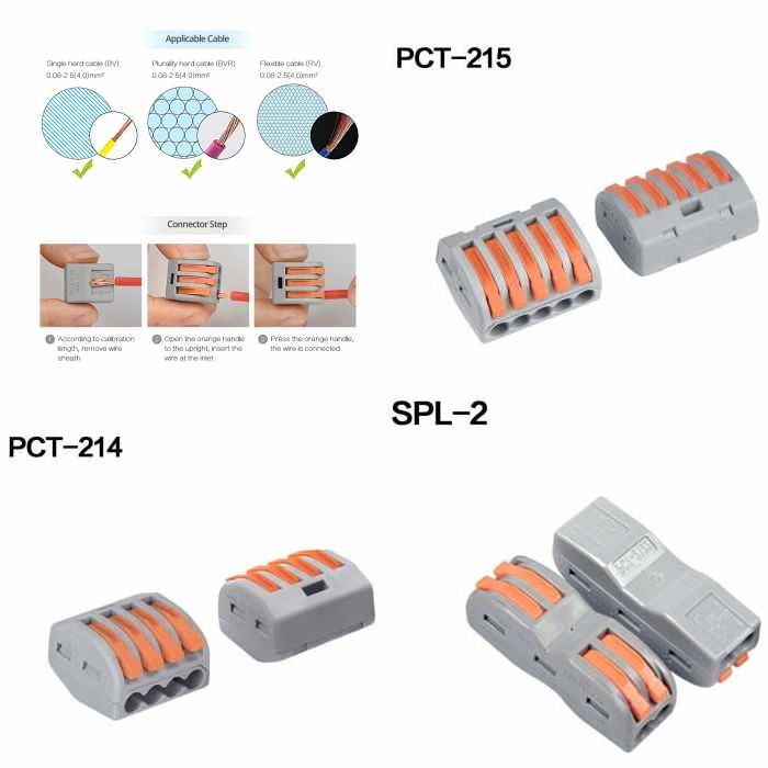 Terminal Block Konektor Sambungan Kabel Listrik PTC-222 PTC-214 PTC-215