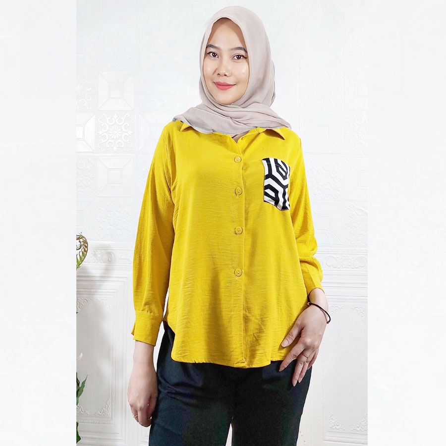 KEMEJA CRINGKLE PREMIUM AIRFLOW LESTY BLOUSE OVERSIZE BUSUI FRIENDLY