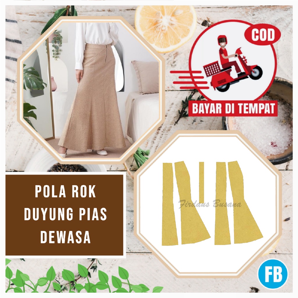 Pola Rok Duyung Pias Dewasa – Pola Jahit Rok Instan Jiplak Firdaus Busana