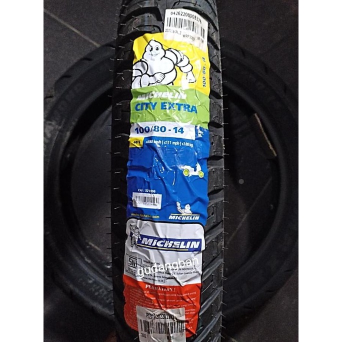Michelin City Extra 100 80 14 Tubeless Ban Motor Matic FREE PENTIL