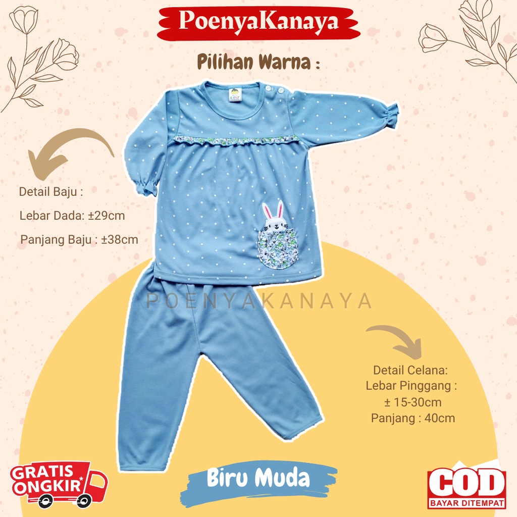 Setelan Baju Bayi Piyama Bayi Panjang Perempuan RABBIT TOTOL RIFKY 6-18 bln SPY42