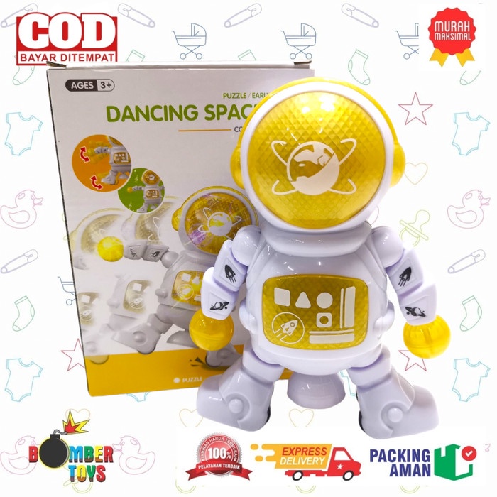 MAINAN ROBOT DANCING SPACEMAN DANCE LUCU SUARA MUSIK VIRAL KADO COWOK