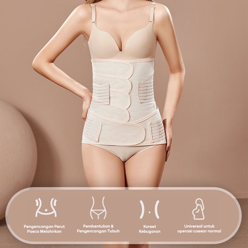 DADAWARD Korset Postpartum 2 in 1/ Korset Melahirkan/ Ibu melahirkan Gurita Premium 4 shape/ Korset 2 IN 1 Korset Melahirkan Wanita Postnatal Corset Pelangsing Pasca Melahirkan Recovery Breathable