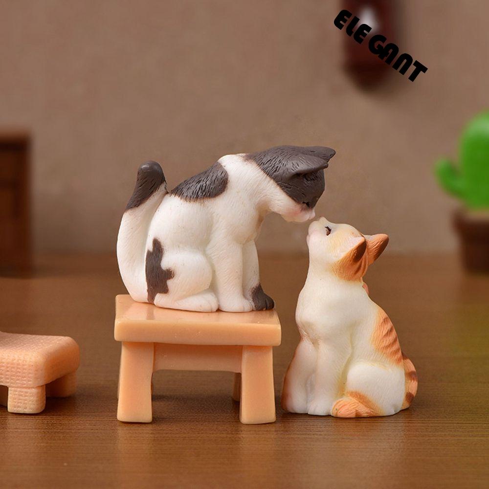 Cat Ornament Animal Exquisite Workmanship Mini Cat Crafts Miniatures Figurines for Home