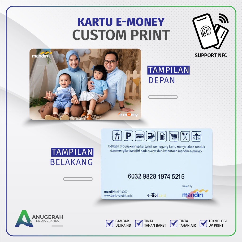 Kartu E-money Mandiri Custom Print