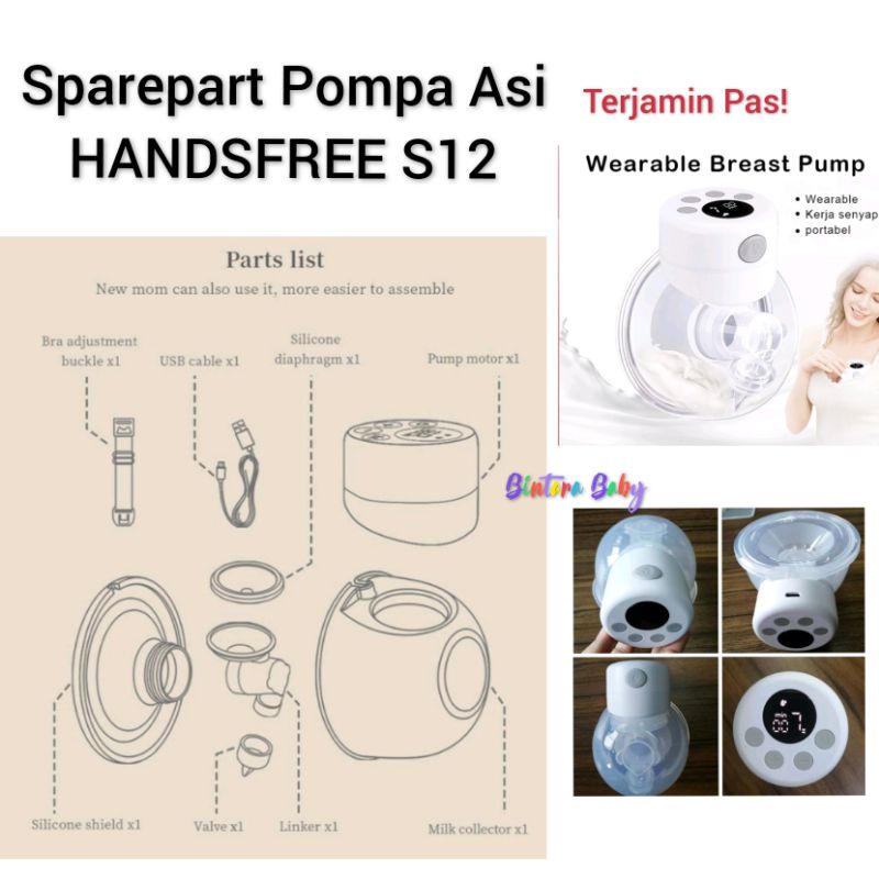 Sparepart Pompa Asi Wearable S12 / Aksesoris Pompa Asi Handsfree Tipe S12 Valve Pompa Handsfree S 12