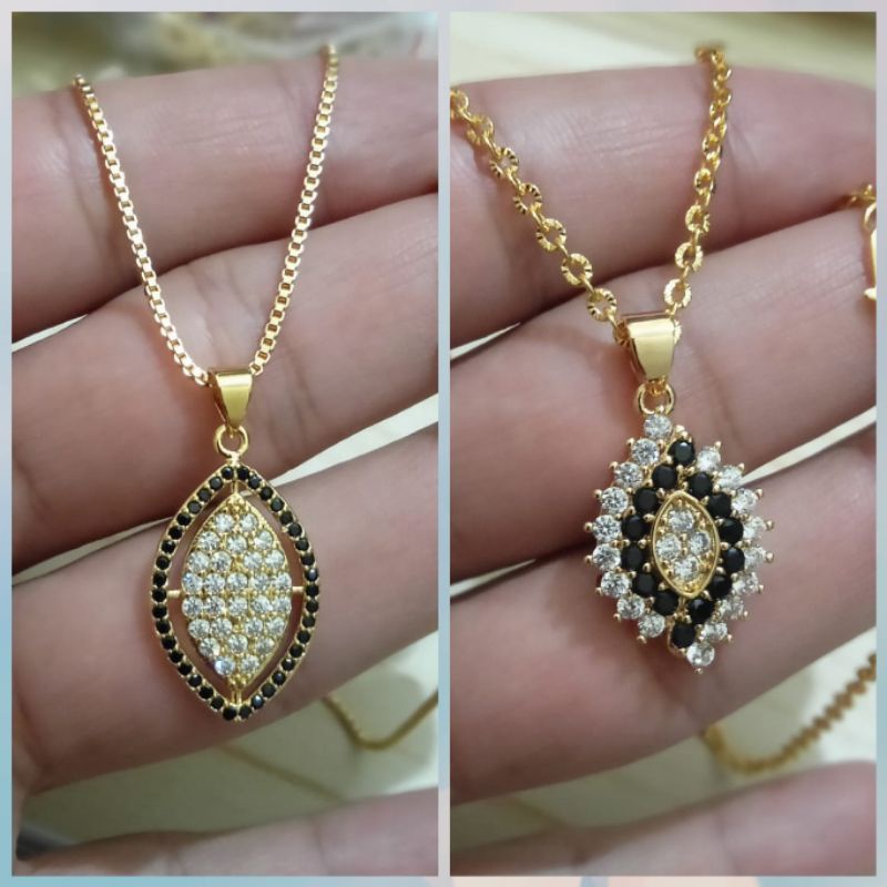 kalung+liontin xuping wanita berlapis emas dengan mata zircon uk45cm