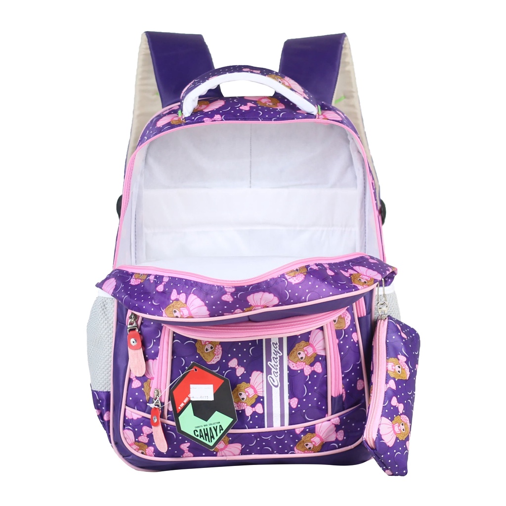 Tas Anak Princess Ungu SD Ransel Anak Perempuan Bonus Tempat Pensil Bahan Awet Harga Termurah Dan Terjangkau