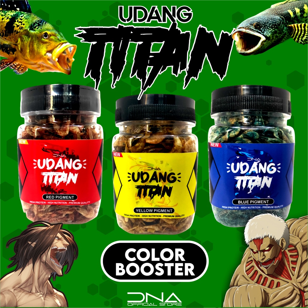 UDANG kering TITAN pakan untuk tinggi akan protein udang shrimp jahat titan untuk JUMBO Channa Arwana Louhan Oscar Pbass Koi Koki Cemilan untuk Chana arwana lohan peacock bass RED BLUE YELLOW