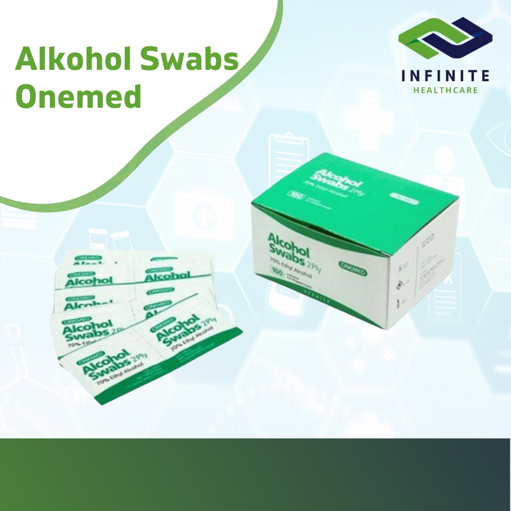 Alkohol Swab Onemed Tisu Alkohol Tissue Alcohol 70% isi 100pcs Original