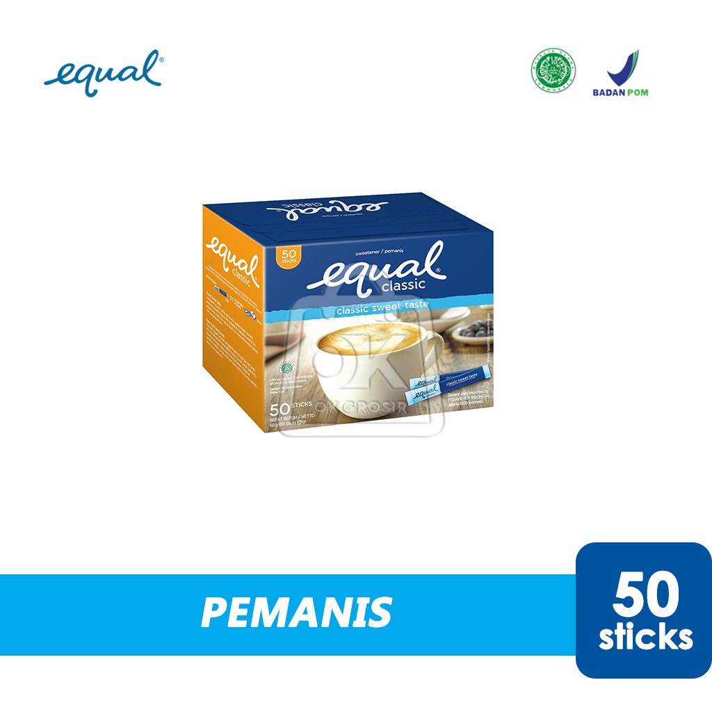 

Gula Pemanis Equal Classic Sweetener Nol Kalori (1 Box isi 50stik)