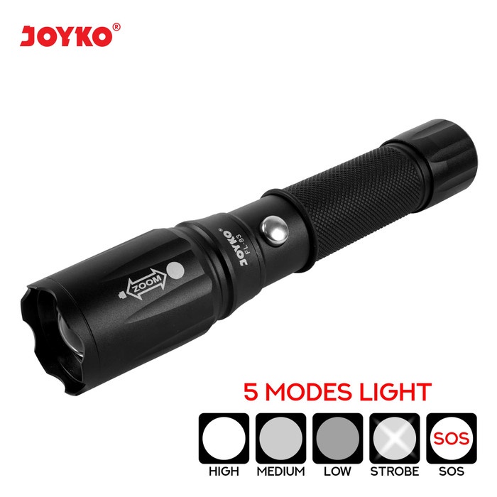 Rechargeable LED Flashlight / Senter LED Isi Ulang Joyko FL-83 FL83