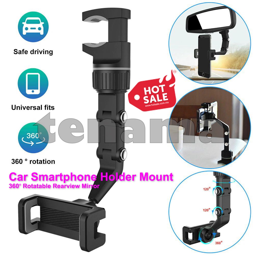 Multifunctional Car Phone Holder360 Mount Rearview Mirror