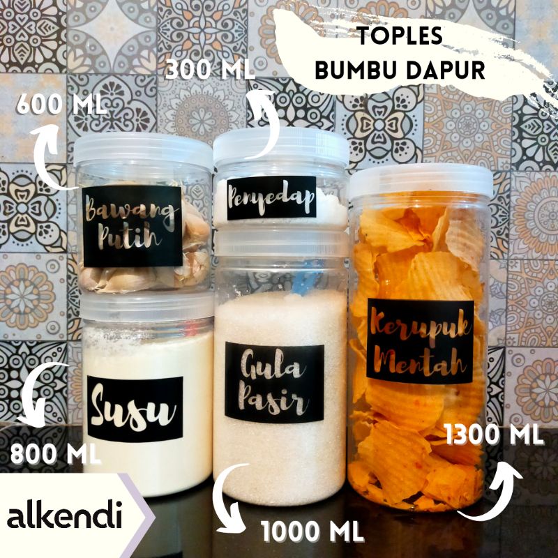 [TABUNG] TOPLES BUMBU DAPUR - NATURAL || TUTUP WARNA NATURAL - BENING