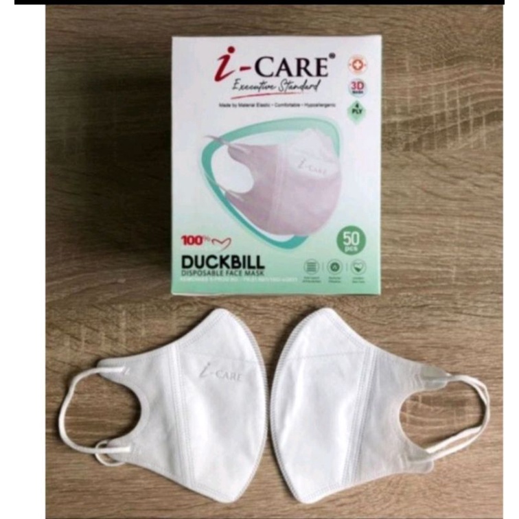 masker duckbil c-care/i-care putih isi50 4ply terbaru