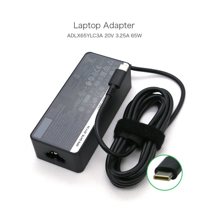 Charger Lenovo Type C 20v 3.25a Original Free Kabel Power