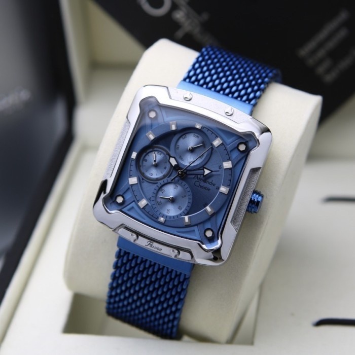 {CollectionStore} Jam Tangan Wanita / Cewek Alexandre Christie 3030 Rantai - BLUE Berkualitas